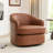Wooden Vegan Leather Upholstered  Armchairs  Swivel Barrel Chairs (Set Of 2)-114509155