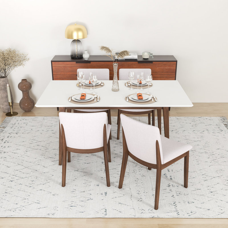 Ensemble repas pour 4 personnes Dipson, Blanc, Beige