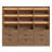 94.5" Walnut Bookcase With 3 Drawers, 3 -tier Storage Cabinet With Led Lights