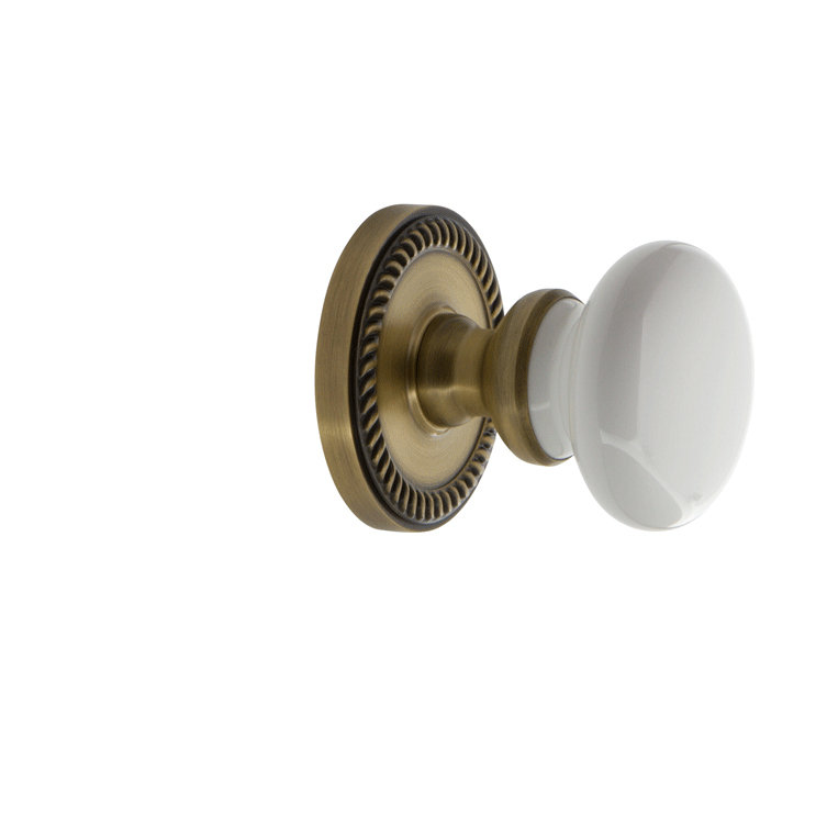 Rosette double Grandport Newport avec bouton de porte Hyde Park, Nickel satiné