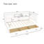 Structure de lit en L avec tiroir et bibliothèque, lit d'angle en bois avec éclairage à DEL et port USB