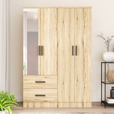 Apollonios 4 Doors Wardrobe With 2 Drawers and Shelves