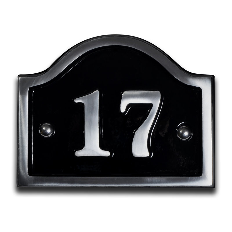 Jaclynn 11.5cm H Reflective Metal House Number, 17