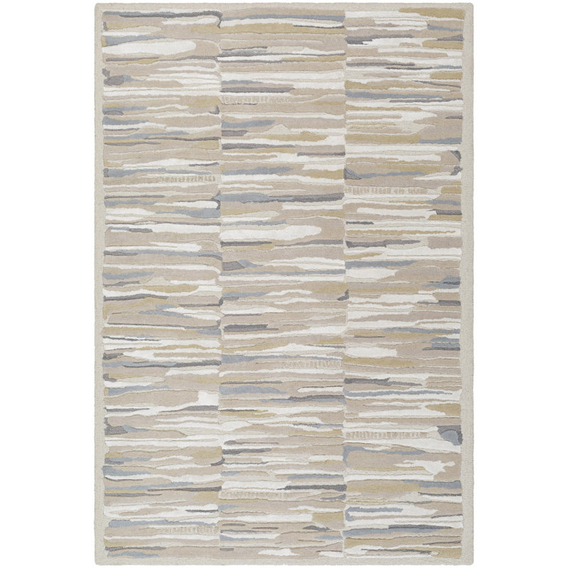 Tapis rectangulaire en viscose / laine touffeté à la main beige Dreamscape, Rectangle 2 pi x 3 pi