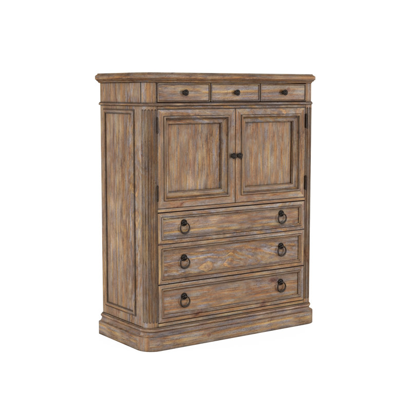 Commode combinée en bois massif à 6 tiroirs Architrave