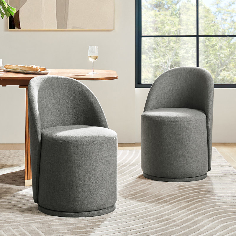 Ensemble de chaises pivotantes Clester, Gris anthracite, 2