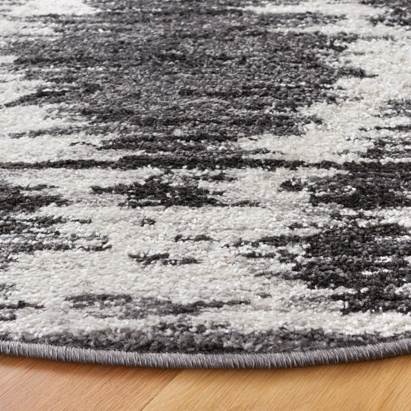 Tapis ivoire / gris anthracite Bethlyn, Rond 6 pi