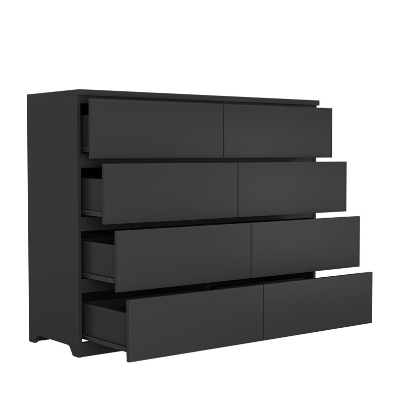 Commode 8 tiroirs pour chambre à coucher, Black