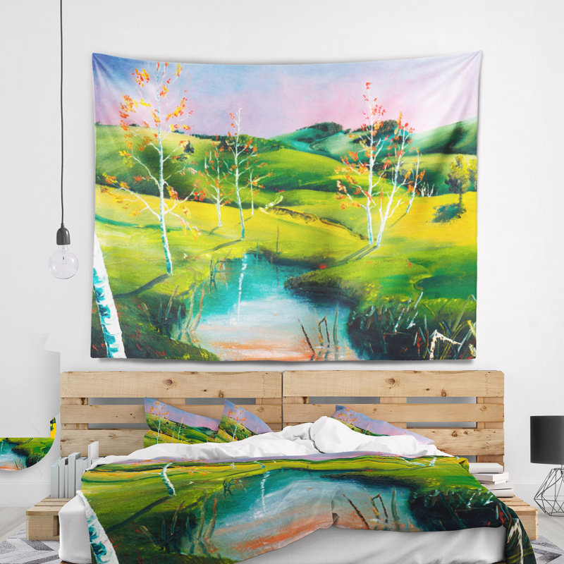 Tapisserie «Landscape Endless Green Pastures», H 32 po x l 39 po