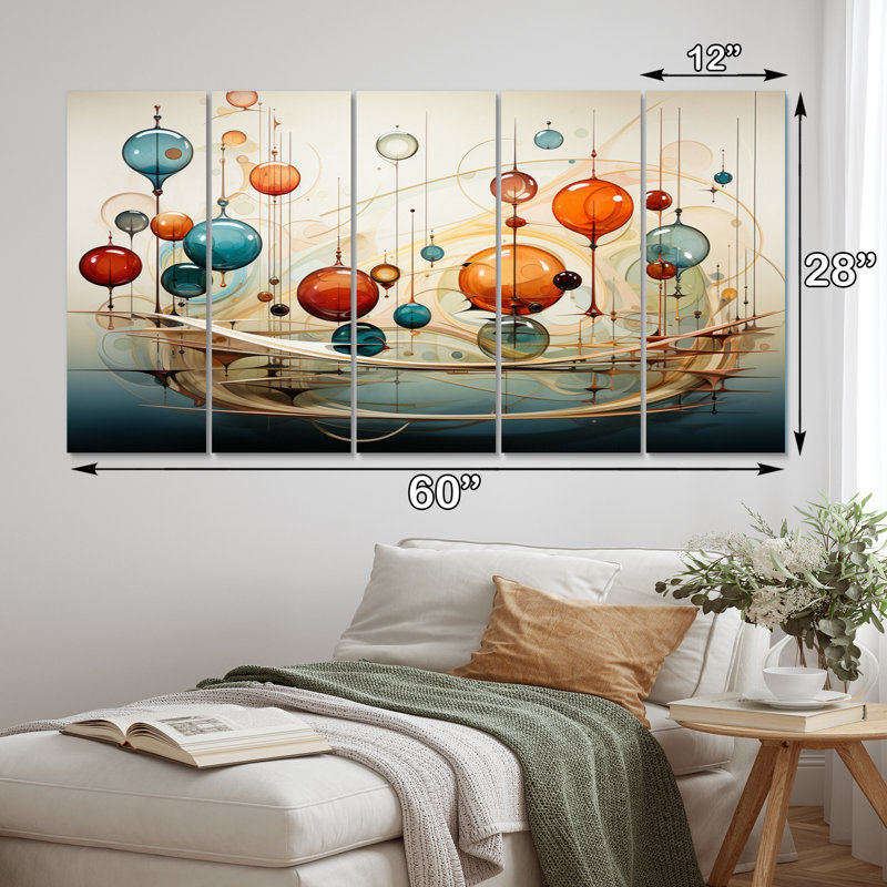 «Kinetic Art Mobile Symphony», reproduction sur toile tendue de 5 pièces