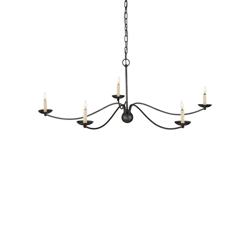5 - Light LED Chandelier, Black