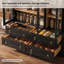 Armoire de rangement Novelle 72,8 po de style ferme moderne en bois d'ingénierie avec portes vitrées et étagères réglables-135784675