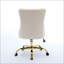 Chaise de bureau moderne rembourrée en velours capitonnée avec base en métal doré, réglable et pivotante pour une assise confortable-143208695