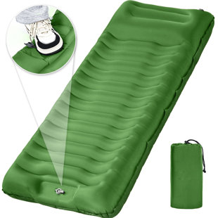 6" Inflation Camping Sleeping Pad with Pillow and Foot Pump, Compact Camping Mattress with Carry Bag
