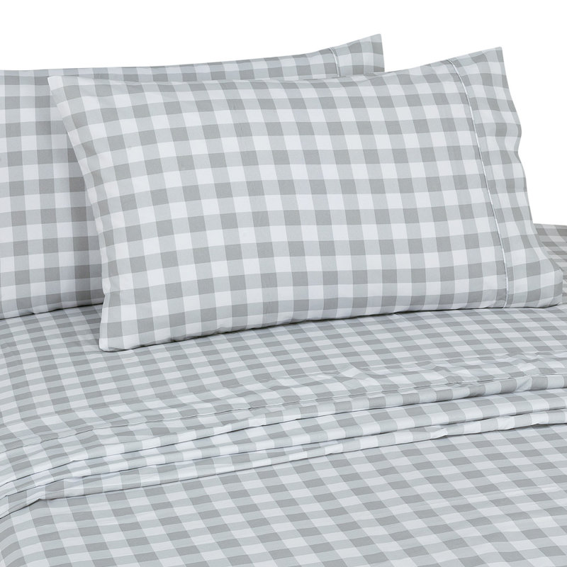 MF922933 Microfiber Percale Sheet Set, Twin, Gingham
