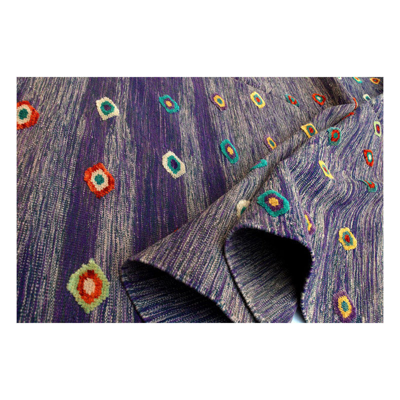 Randell Rectangle 260 cm x 345 cm Polka Dots Hand Woven Kilim