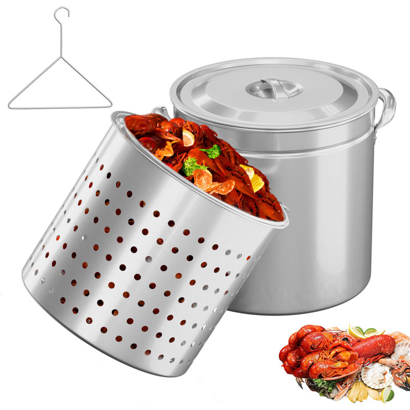 Stainless Steel Seafood Boil Pot, 50 quarts
