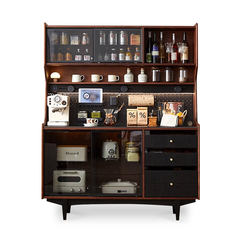 Buffet en bois massif noir