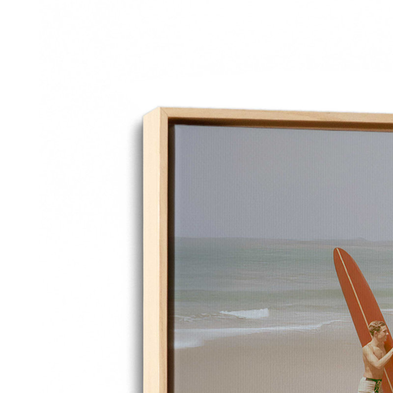 Surf Club Summer sur toile, H 12,75 po x l 18,75 po, Cadre américain en érable flottant
