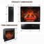 Foyer électrique avec insert de 33 pouces et ensemble de garniture détachable - Solution de chauffage à écran tactile Foyer sans fumée et effet de flammes craquelées, luminosité réglable, capacité de chaleur de 1 500 W, 5018 / H