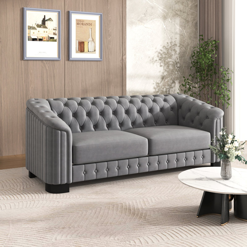 Canapé 82,4 po Mid Century Modern, Gris