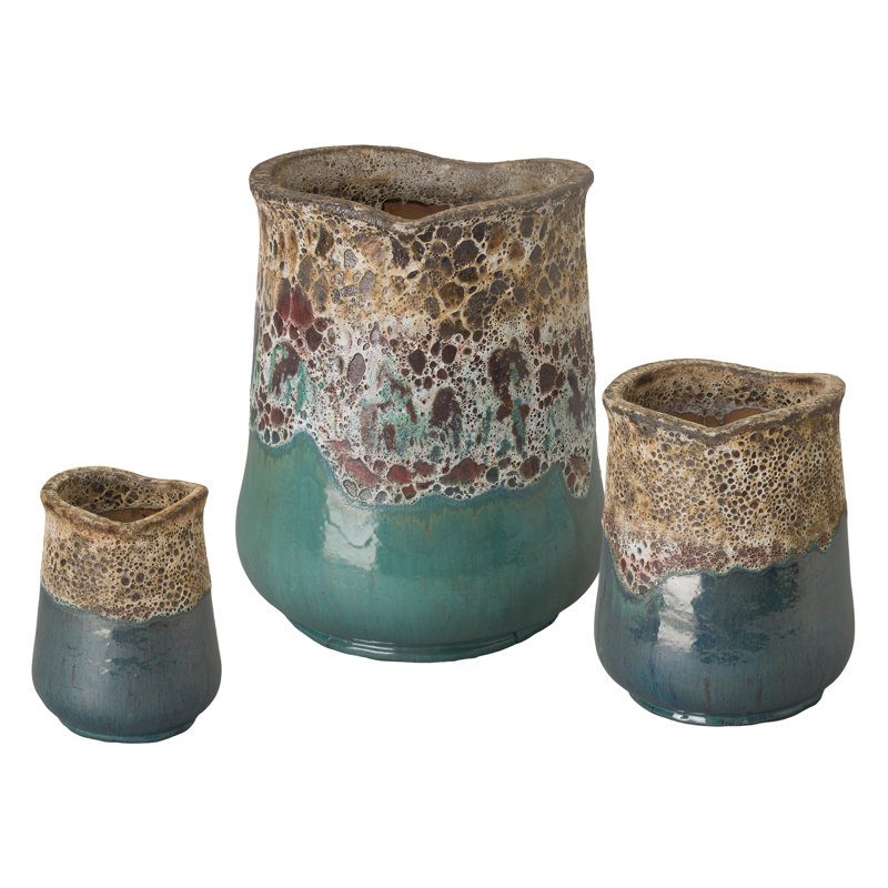 Ensemble de pots à fleurs en céramique 3 pièces Efkea