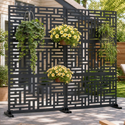 72.5'' X 47.5'' Privacy Metal Screen Fence Panel(set Of 2)