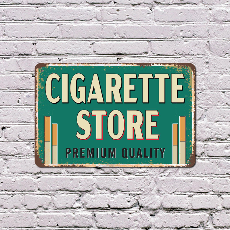 Enseigne en plastique 8 po x 12 po Cigarette Store
