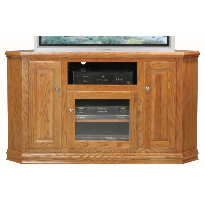 Lapierre Unfinished TV Stand for TVs up to 70", Light Oak