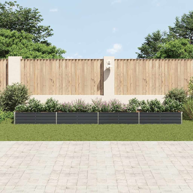 Grande jardinière pour jardin en acier galvanisé anthracite Raised Bed, H 236,2 po x l 236,2 po x P 17,7 po