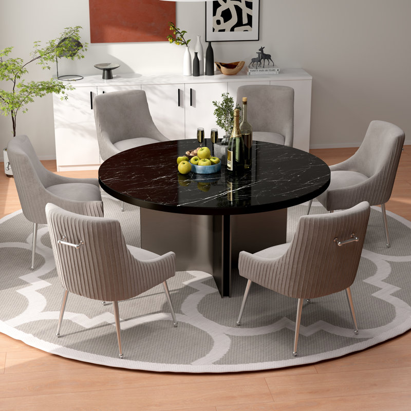 Magallanes Velvet Upholstered Side Chair, Grey