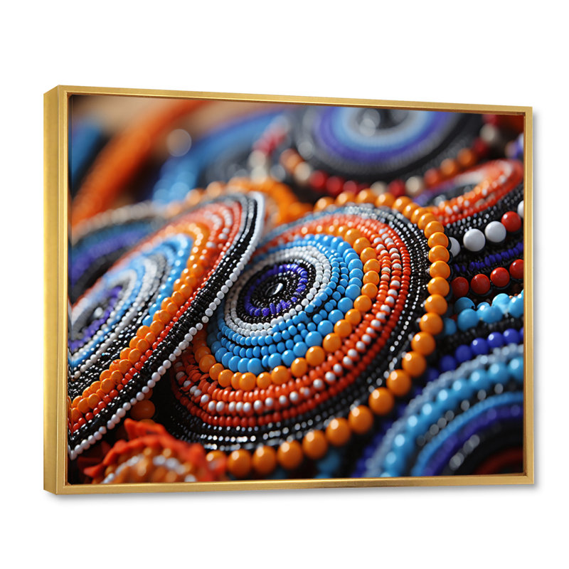 «Chiambi Tribes», impression sur toile, H 30 po x l 40 po x P 1,5 po, Cadre flottant doré