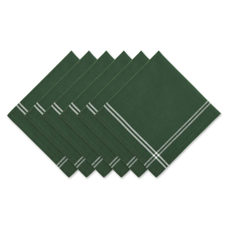 Cotton Striped Edge Square Napkin