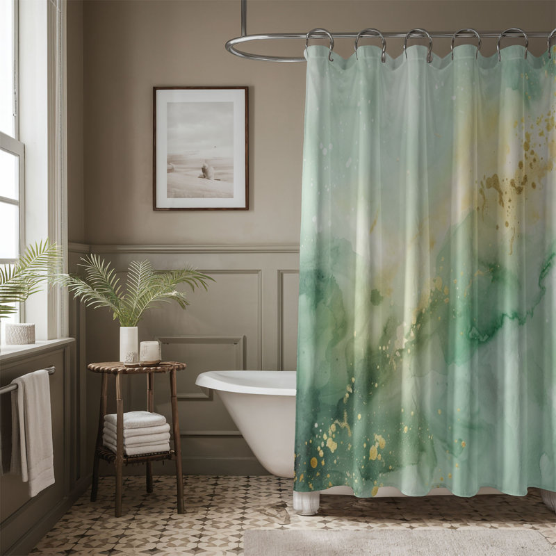 Rideau de douche 1 pièce Subtle Marble Art, H 74 po x l 71 po
