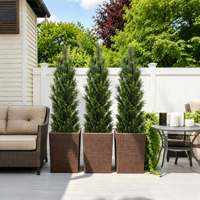 Shirlene Faux Cedar Tree Topiary in Pot
