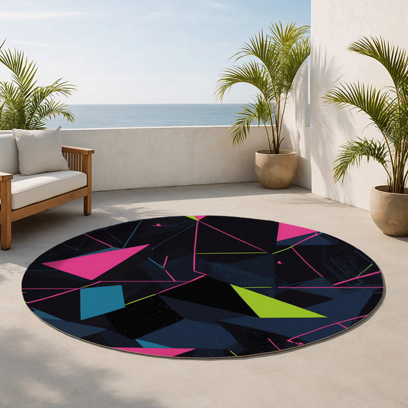 Stellar Horizon Indoor And Outdoor Area Rug, Round 5'