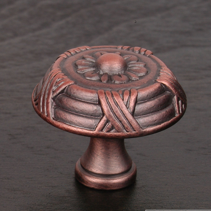 CK Series 1 1/2" Diameter Mushroom Knob, Distressed Copper, Large