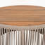 Ensemble de table industrielle rustique de 2, table basse et table d'appoint avec motif en corde tissée, ensemble de table moderne et fonctionnel pour le salon et la maison - corde beige-1043680734