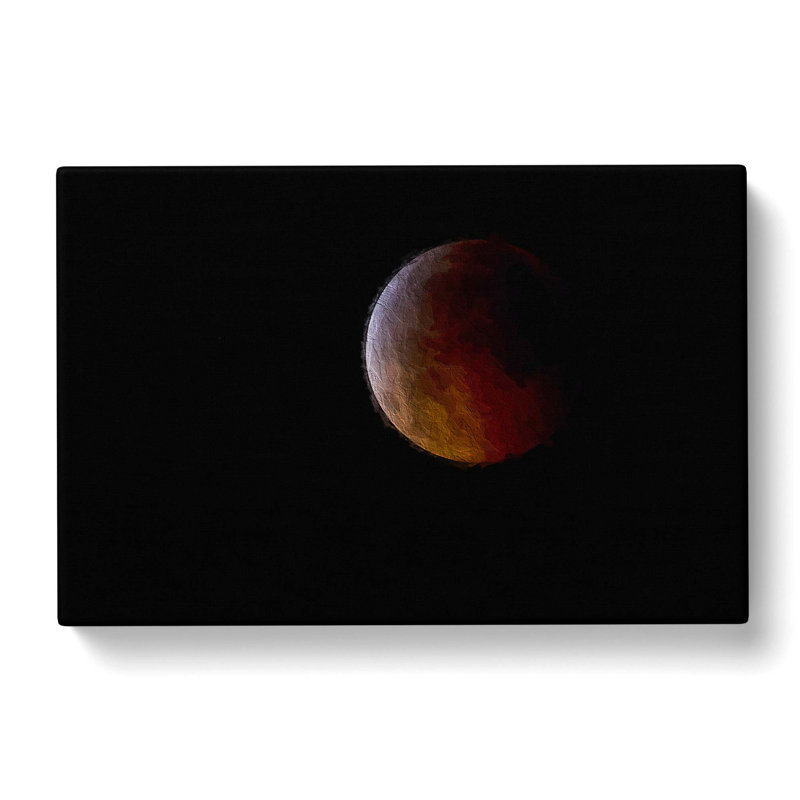 Total Lunar Eclipse - Wrapped Canvas Painting, 35cm H x 50cm W x 3cm D