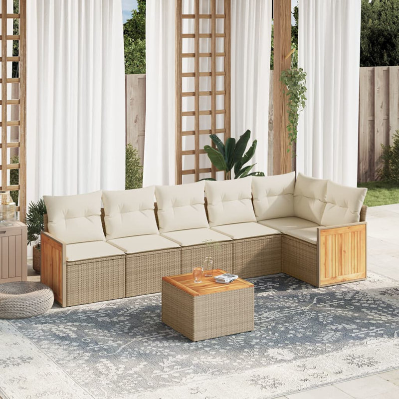 Vidaxl Garden Sofa Set Beige, Cream White