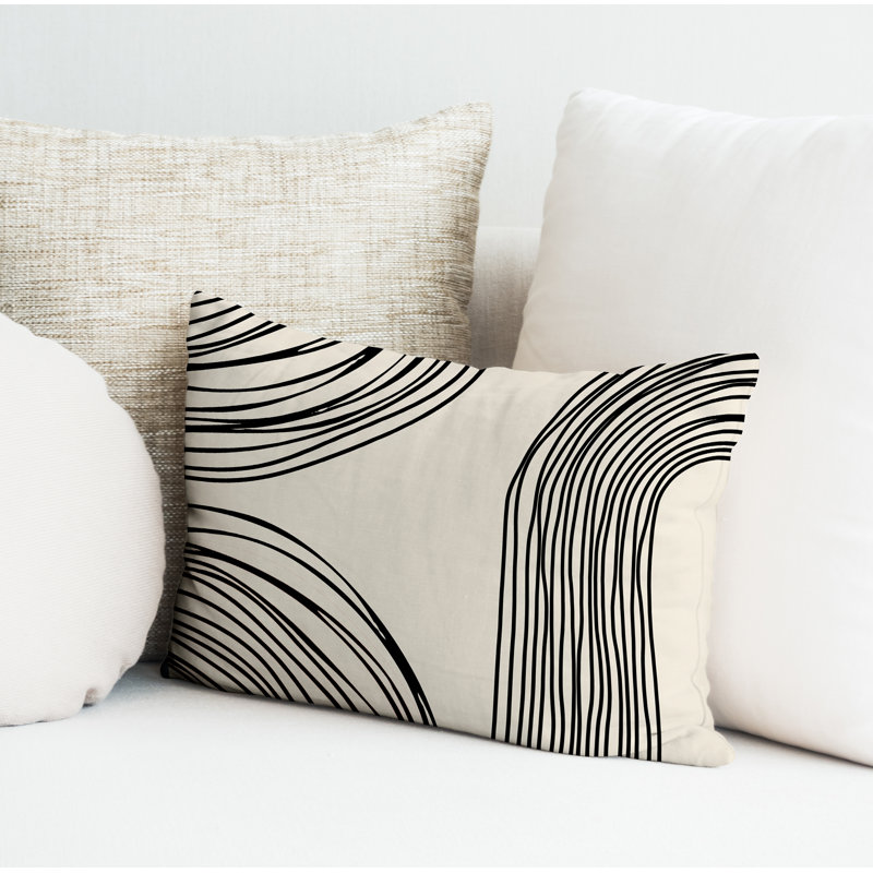Housse et insert de coussin rectangulaire intérieur / extérieur Cassie, Crème, H 18 po x l 25 po