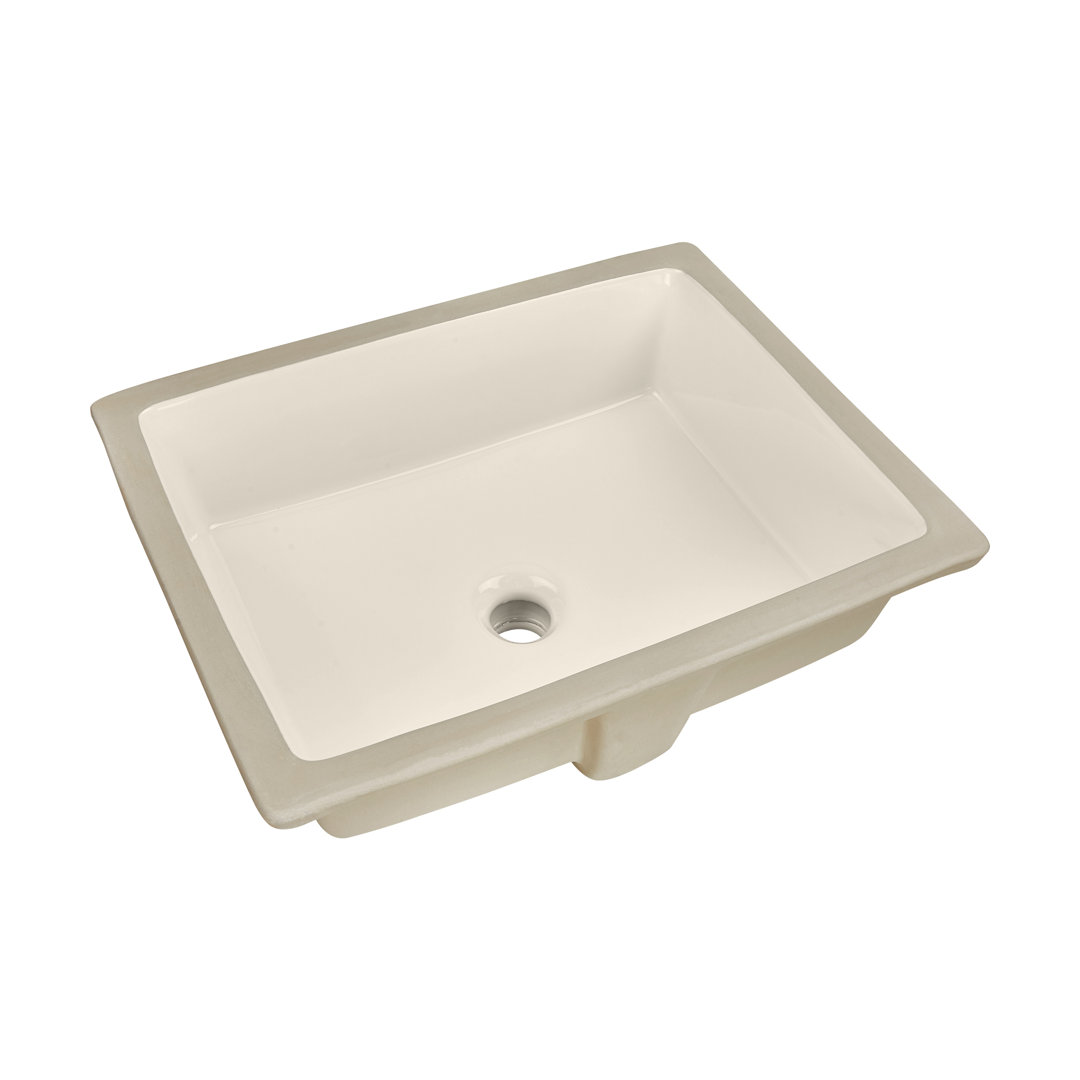 Rhythm Series Ceramic Rectangular Undermount Bathroom Sink with Overflow Wells Sinkware Sink 