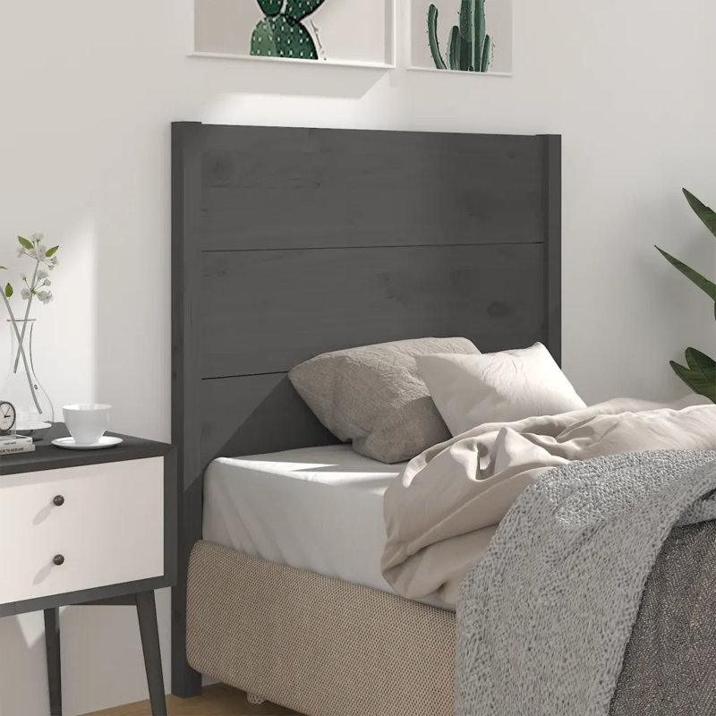 Manseau Solid Wood Panel Headboard, 96 x 100 cm, Grey
