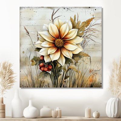 Whimsical Dahlias Dance By The Farm - Dahlia Wall Art Print