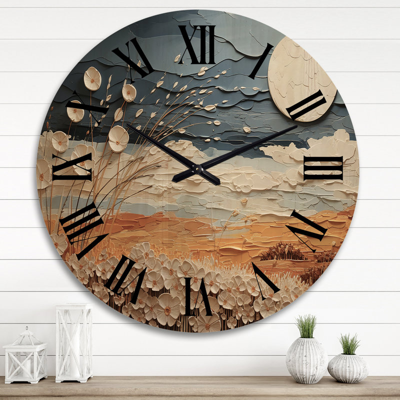 Horloge murale en bois massif Veloudo, Très grand