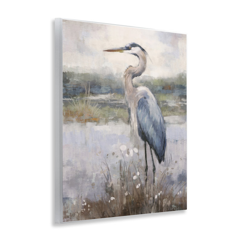 «Coastal Heron on Riverbank» par Nina Blue