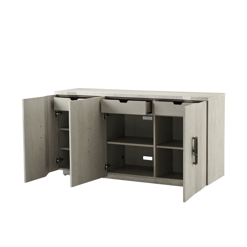 Breeze 66'' Light Wood and Metal Sideboard with Storage