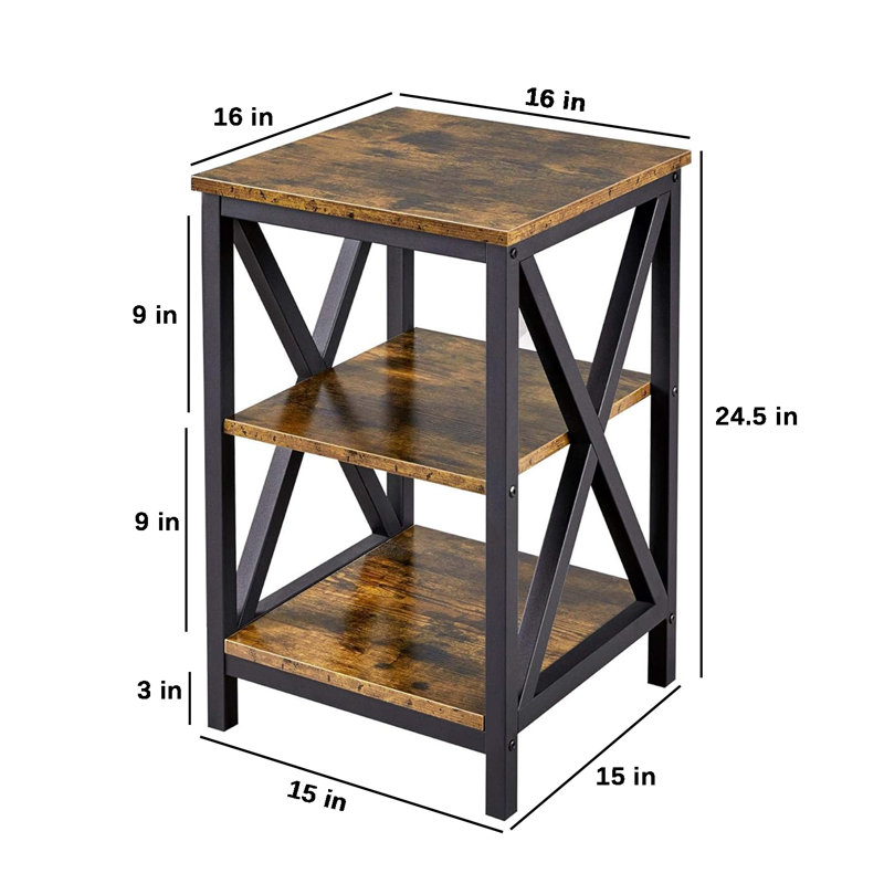 Hunker End Table Set, Rustic Brown/Black