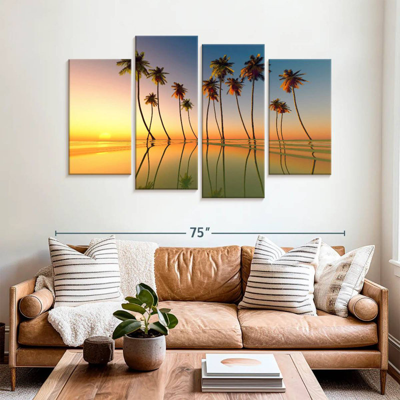 Gillard Twilight Palm Trees, 42" H x 68" W