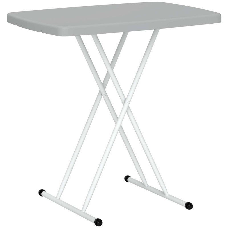 Rectangular Metal Folding Outdoor Side Table , 76cm cm W 50cm cm D, Charcoal grey